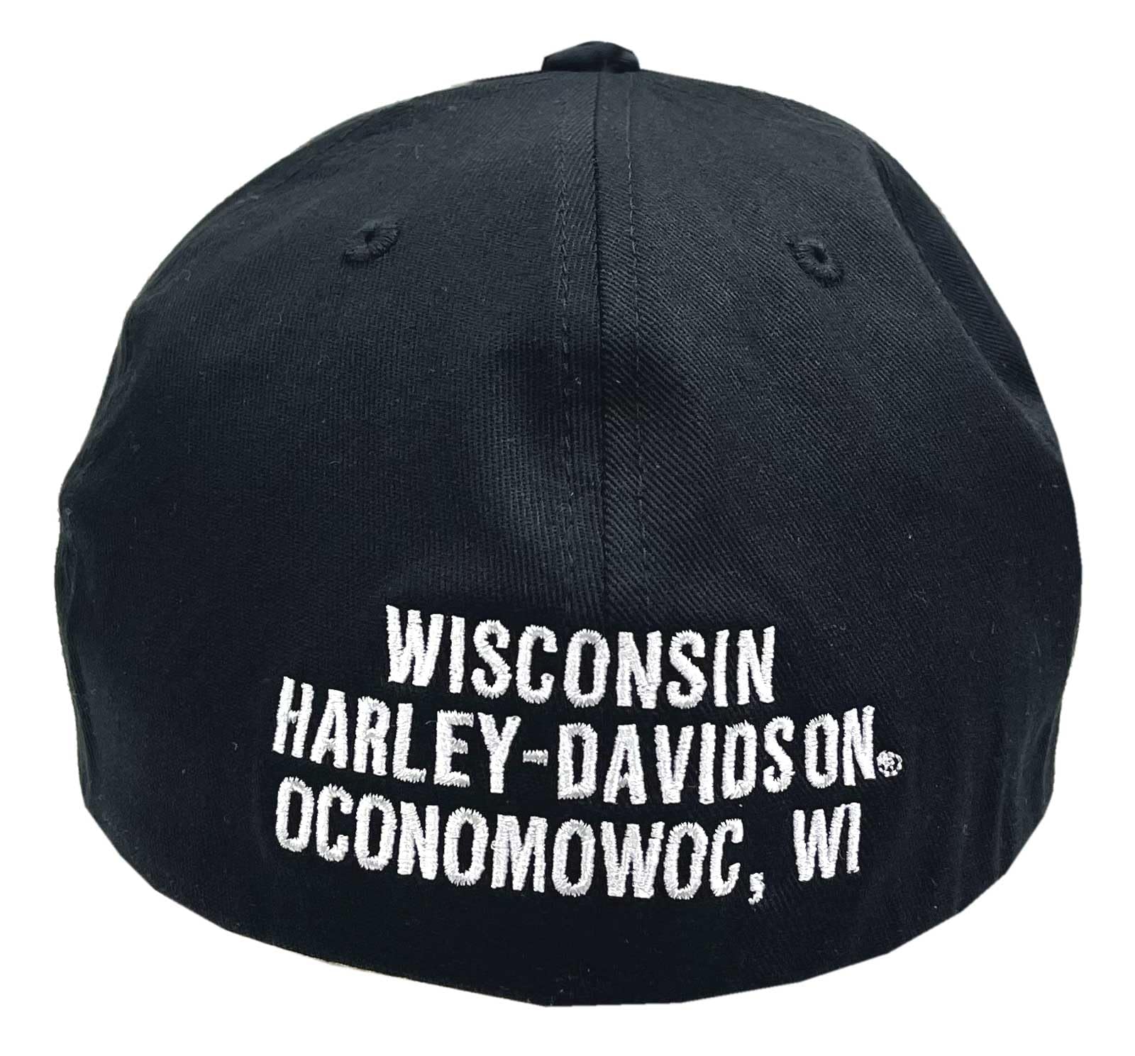 Harley-Davidson Herren RWB Bar & Shield Logo Stretch Fit Baseball Cap - Schwarz