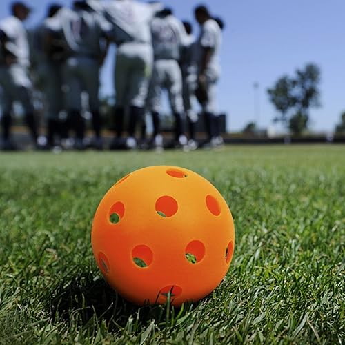 Miniatura 35 de Paquete de 16 pelotas de béisbol de plástico, bolas huecas para práctica de bateo ligera, pelotas de entrenamiento para interiores y exteriores Azul