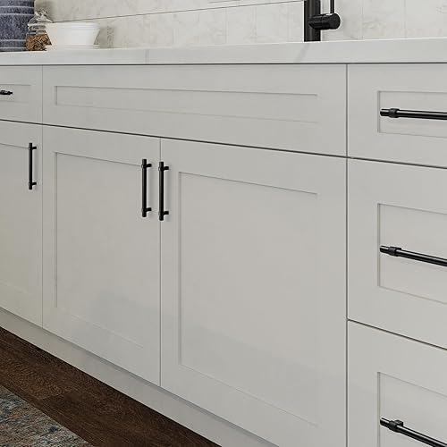 Miniatura 8 de Design House Emery 189449-MB - Manijas de gabinete de centro a centro, paquete de 5, manijas de cocina modernas, color negro mate, 189449-MB