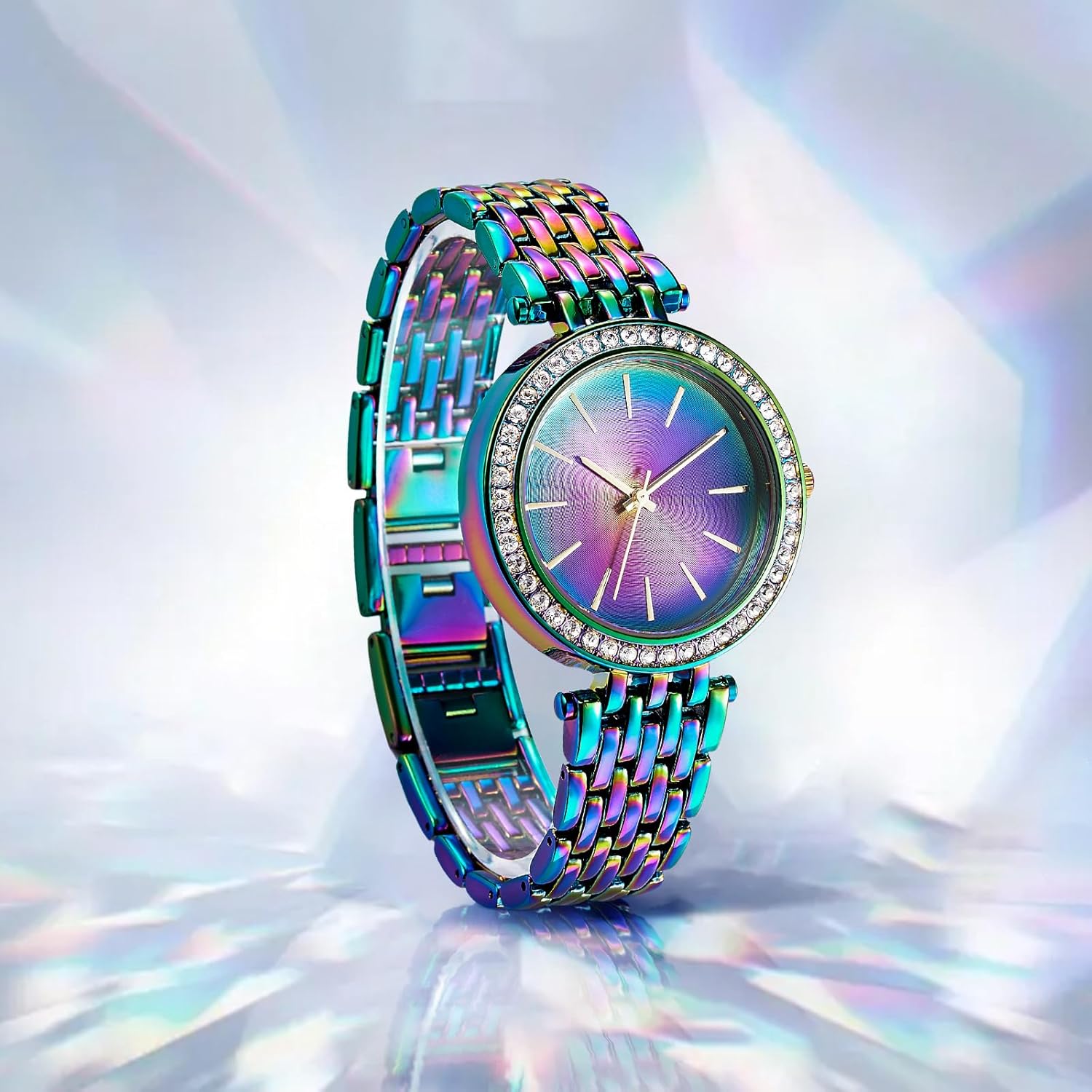 Bisley 36MM Watch for Women Metal Bands Easy Too Read Dial Fashion Waterproof Analog Watch