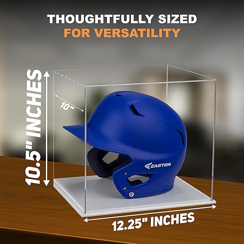 Vista 460 de Better Display Cases Versátil vitrina de acrílico transparente - Caja rectangular grande con base blanca 18" x 12" x 3" (BK09)