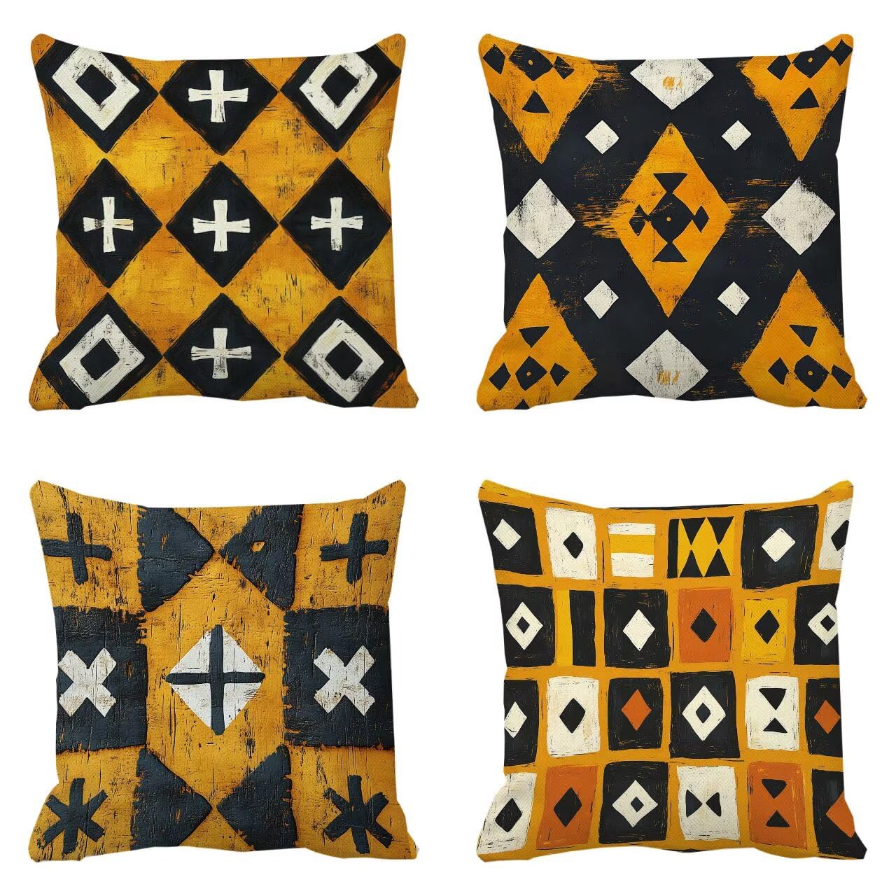 Coussin de canapé jaune géométrique 35x35 cm pour rénover vos chaises de jardin