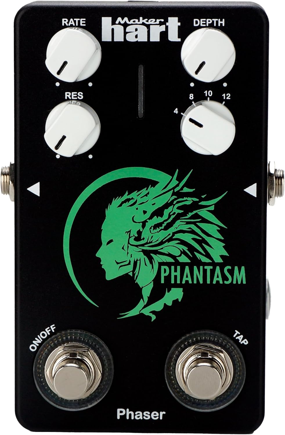 Maker hart PHANTASM/PHASER Phaser Pedal with TAP TEMPO – Dynamic 12-Stage Phaser, Real-Time Rate Adjustment High-Performance DSP 4 Knobs for Customizable Tone guitar effect pedal