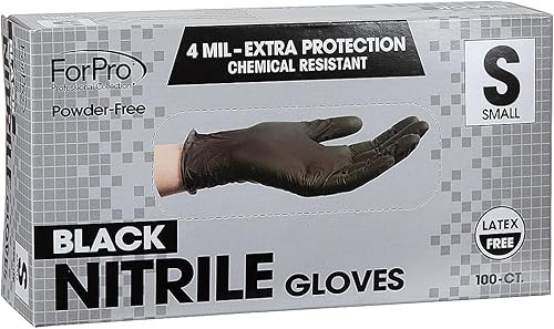 Vista 65 de ForPro Professional Collection Guantes desechables de nitrilo resistentes a productos químicos, sin polvo, sin látex, no estériles, seguros