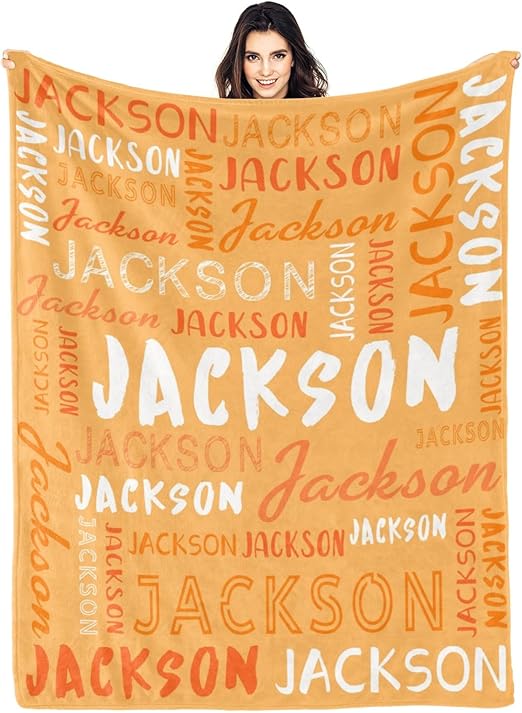 Personalized Name Blanket Customized Baby Blankets for Girls Boys Adults Monogrammed Blankets and Throws Christmas Birthday Mothers Fathers Valentines Day Gift