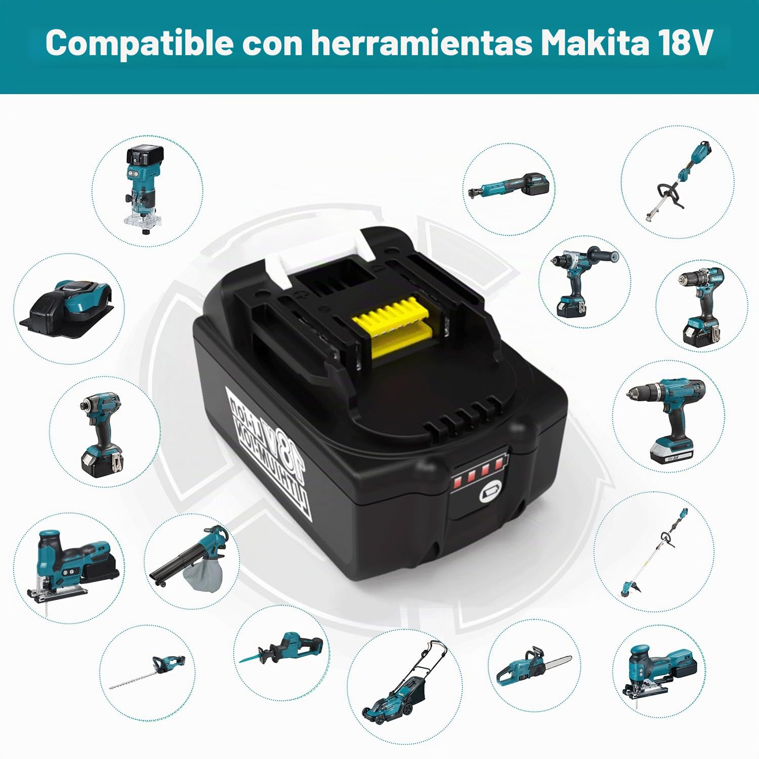 Energup 2X 18V 5.0Ah Baterías con Cargador de Repuesto para Makita Batería 18V BL1850 BL1815 BL1820 BL1830 BL1840 BL1850B DC18RC DC18RD