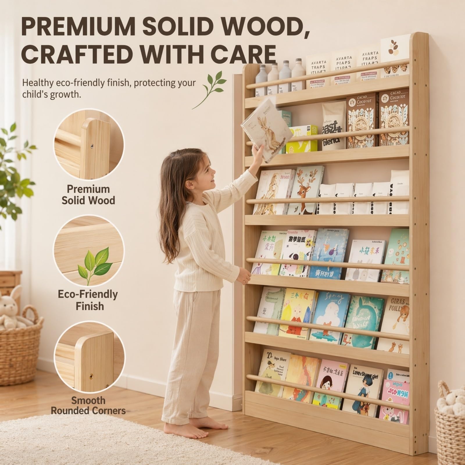 Gekippter Buch-Organizer | Gekippter Haushaltsbuch-Aufbewahrungs-Display-Organizer for verpackte Literaturwaren(70cm)