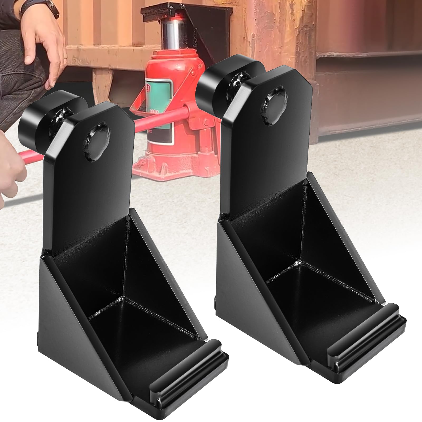Shipping Container Jack Lug,2 Pack Shipping Container Accessories,Shipping Container Jack Lifter with Ground,Jack Leveling Attachment - Fast & Easy Solution to Lift Up Containers Chassis