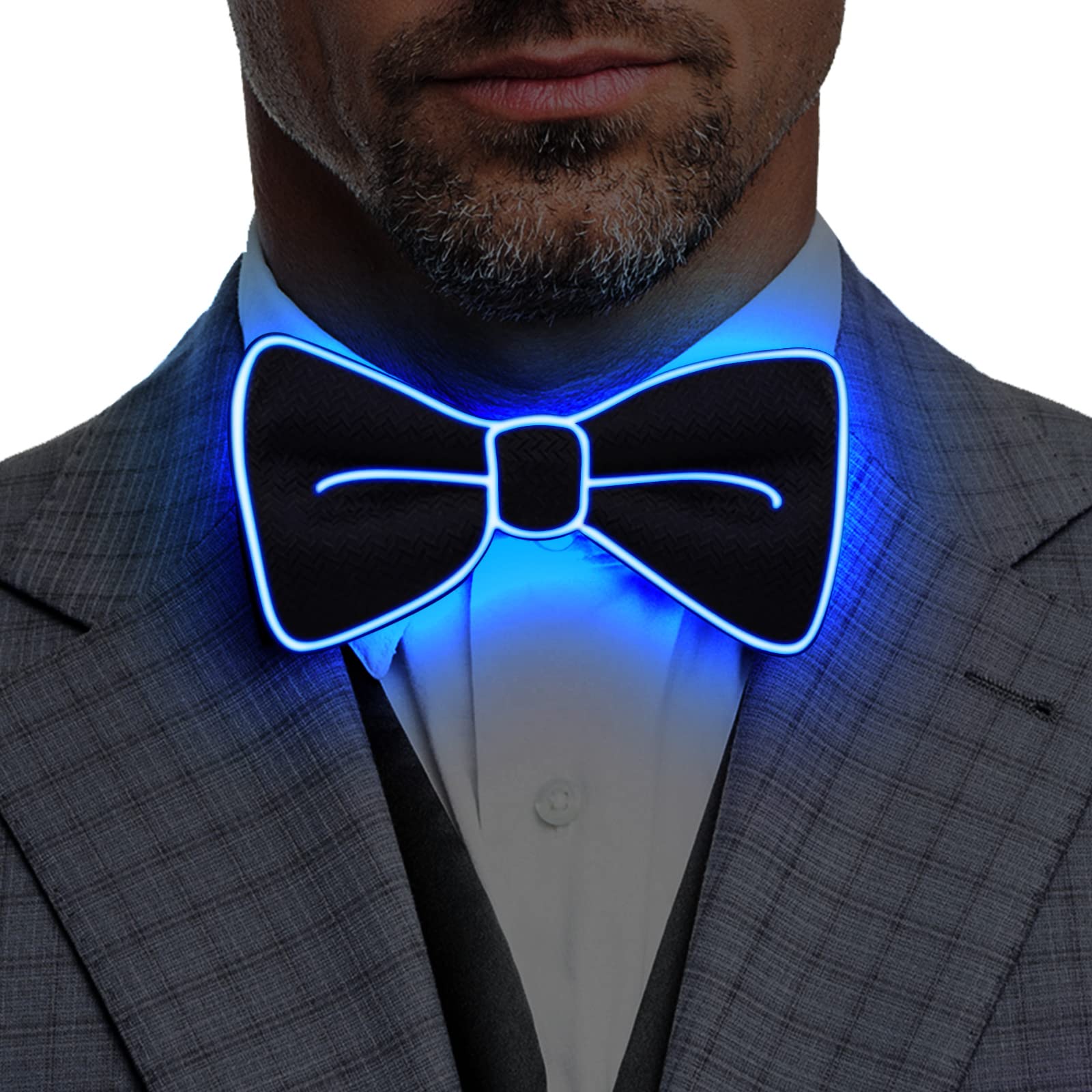 YUANZ 2 Pajarita LED Light Up Pajarita LED Pajarita Ajustable Light Up Pajarita, Novedad Pajarita Party Glowing LED Tie (Azul)