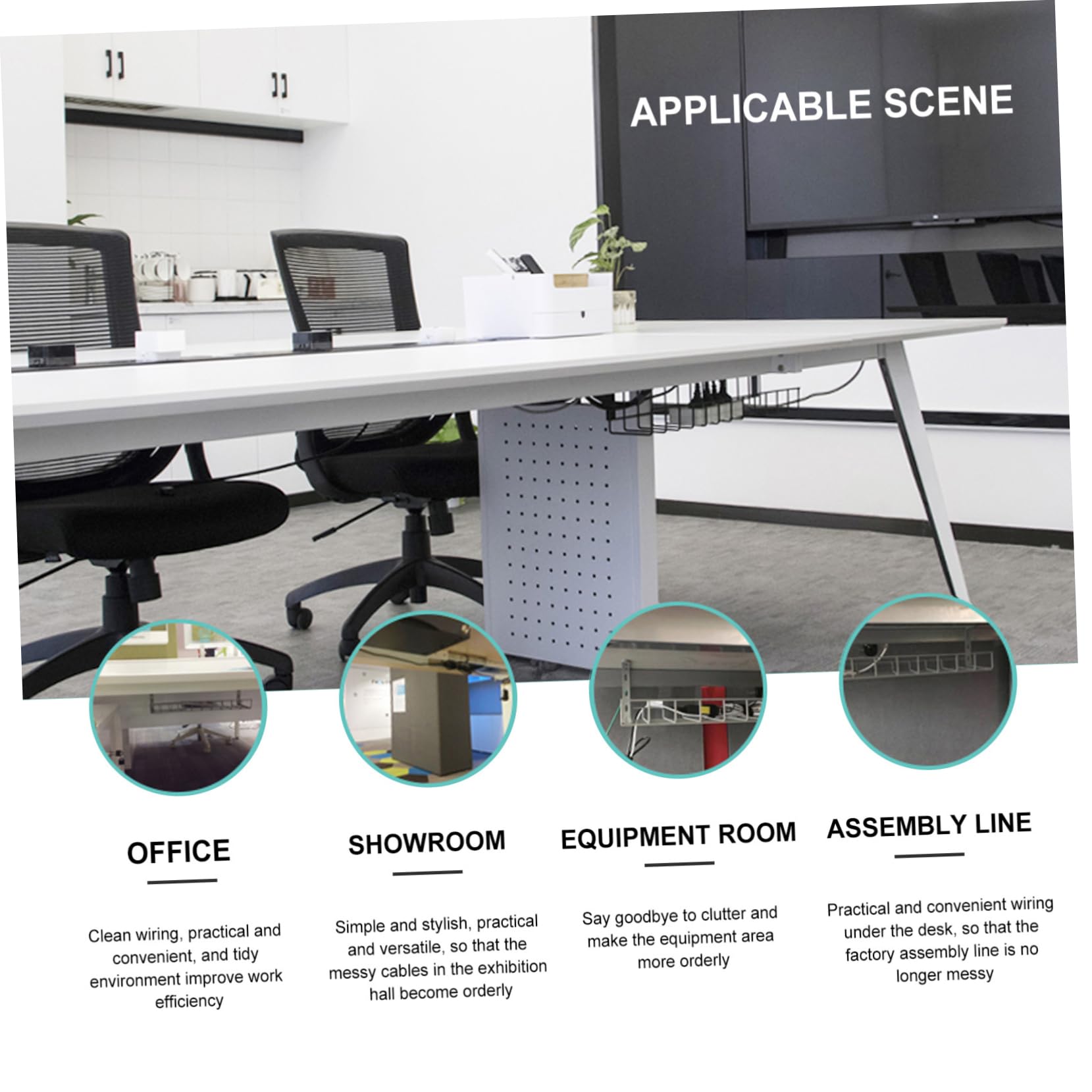 VILLCASE 1 pièce Organisateur de Câbles sous Bureau Noir Rack de Rangement Chic pour Câbles Électriques et Multiprises pour Espace de Travail Ordonné et Pratique