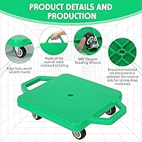 Vista 5 de 4 piezas de patinete deportivo con asas de plástico ruedas de plástico para patineta de piso, tabla de patinete para niños, gimnasio, actividades al