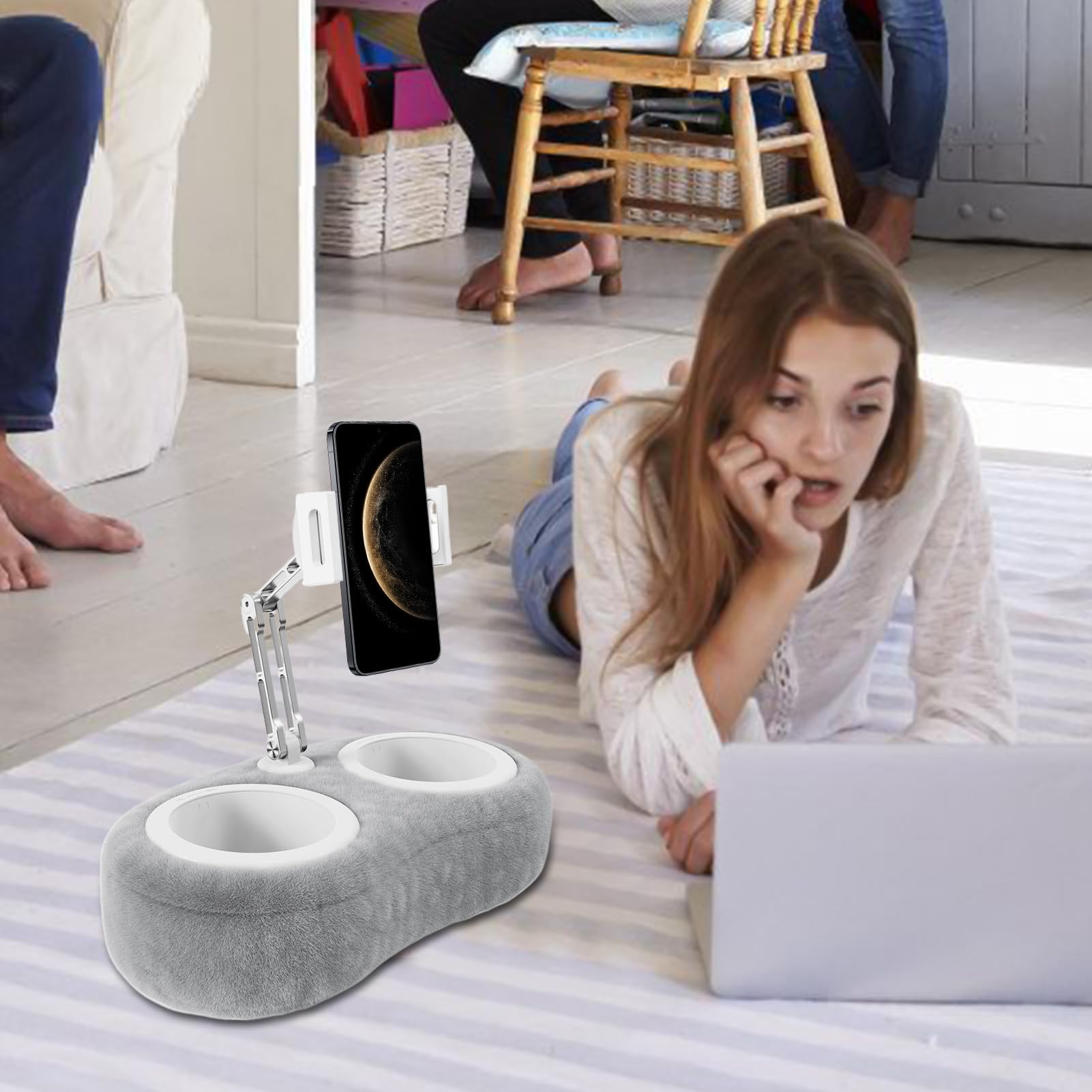 Supporto Cuscino per Tablet Supporto Telefono per Scrivania | Regolabile per Letti Divani Scrivanie Anti-Scadimento Porta Smartphone