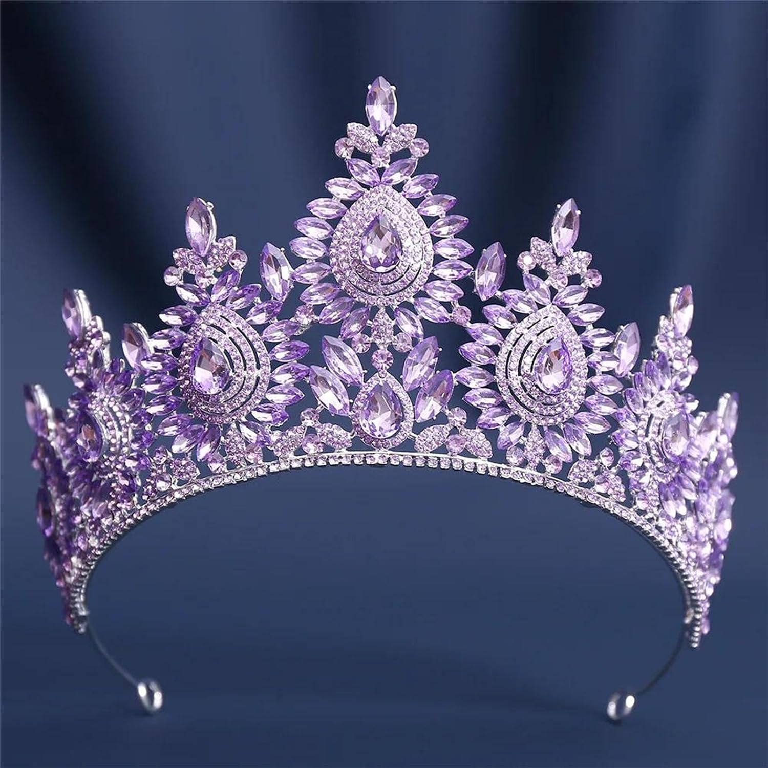 Opal Crystal Baroque Tiara Crown For Women Bridal Wedding Prom Birthday Party Princess Hair Accessories