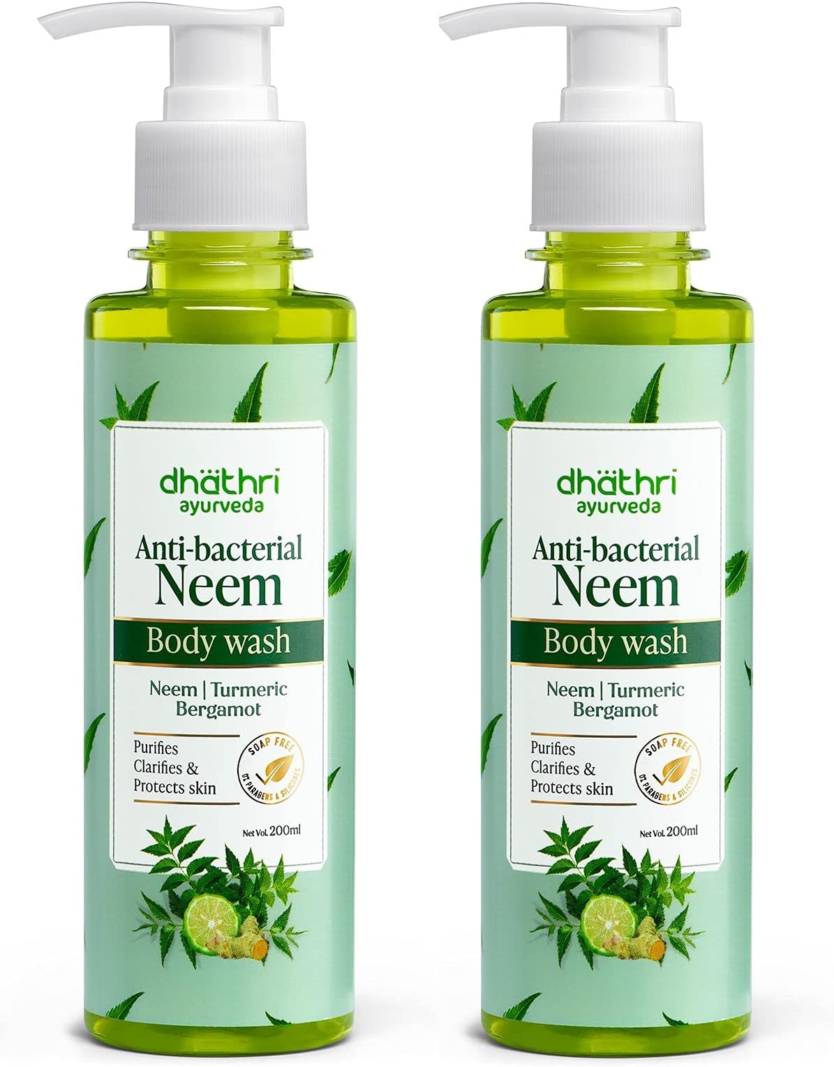 Ayurveda Anti-Bacterial Neem Body Wash - Pack of 2 (2 x 200 ml)