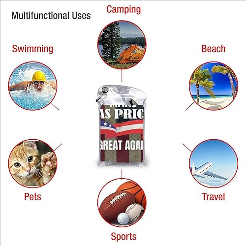 Miniatura 8 de America Make Gas Prices Great Cheap Again Toalla de playa de secado rápido, ligera y portátil para el verano