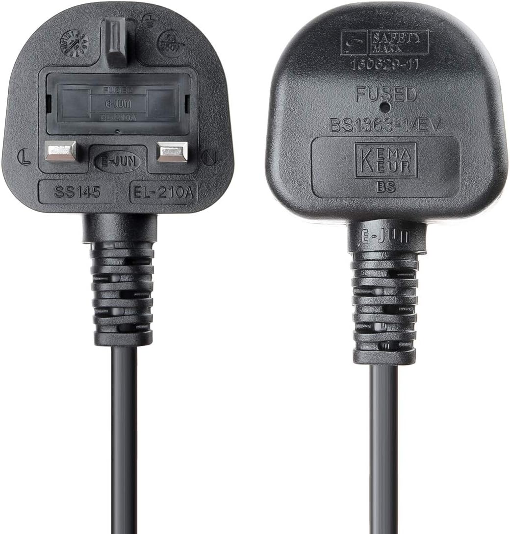 England UK Power Cord with Fuse, for Notebook, 2 prong, Non-Polarized, BS1363 to C7, 18AWG,