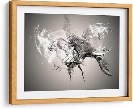 Canvas Lab | Bombina by Raul Bermudez | 15 x 11 in | Fine Art Framed Print, Frame Color Natural, With Mat | Abstract | Wall Decor for Bedroom, Living Room or Office