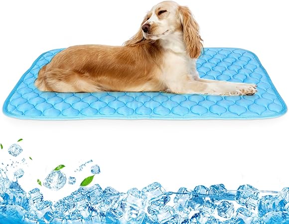 Review Large Washable Dog Cooling Mat Ice Silk Cooling Mat for Pet Self Cooling Pad Blanket Dog Cooling Pad 39″ Lx27.2 Wx0.48 Th