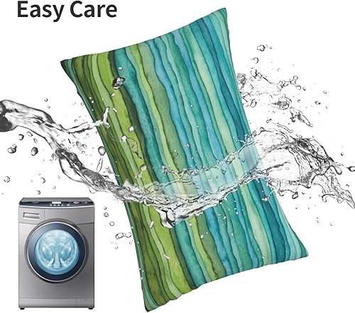 Miniatura 4 de BETGINY Juego de 2 fundas de almohada de lunares de 12 x 20 pulgadas, estilo bohemio, color negro, crema, con pinceladas, para exteriores, funda