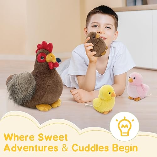 Vista 230 de Juego de 7 juguetes de peluche de dragón verde gigante de 21.7 pulgadas, animal de peluche con 4 bebés y 2 huevos, dinosaurios de peluche para niños