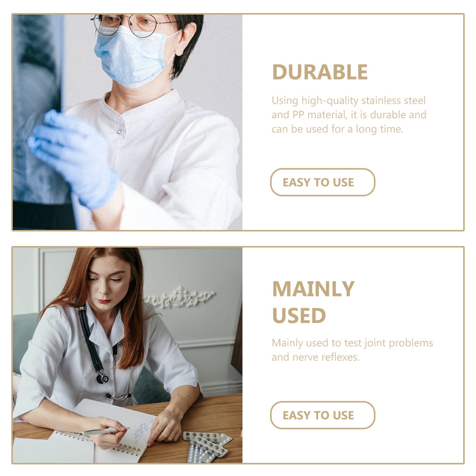 DOITOOL 1pezzi Martello Neurologico Multifunzione Con Toccante Strumento Per Test Neurologici Design Ergonomico e Resistente Vari Colori Disponibili Per Uso Professionale e Domestico