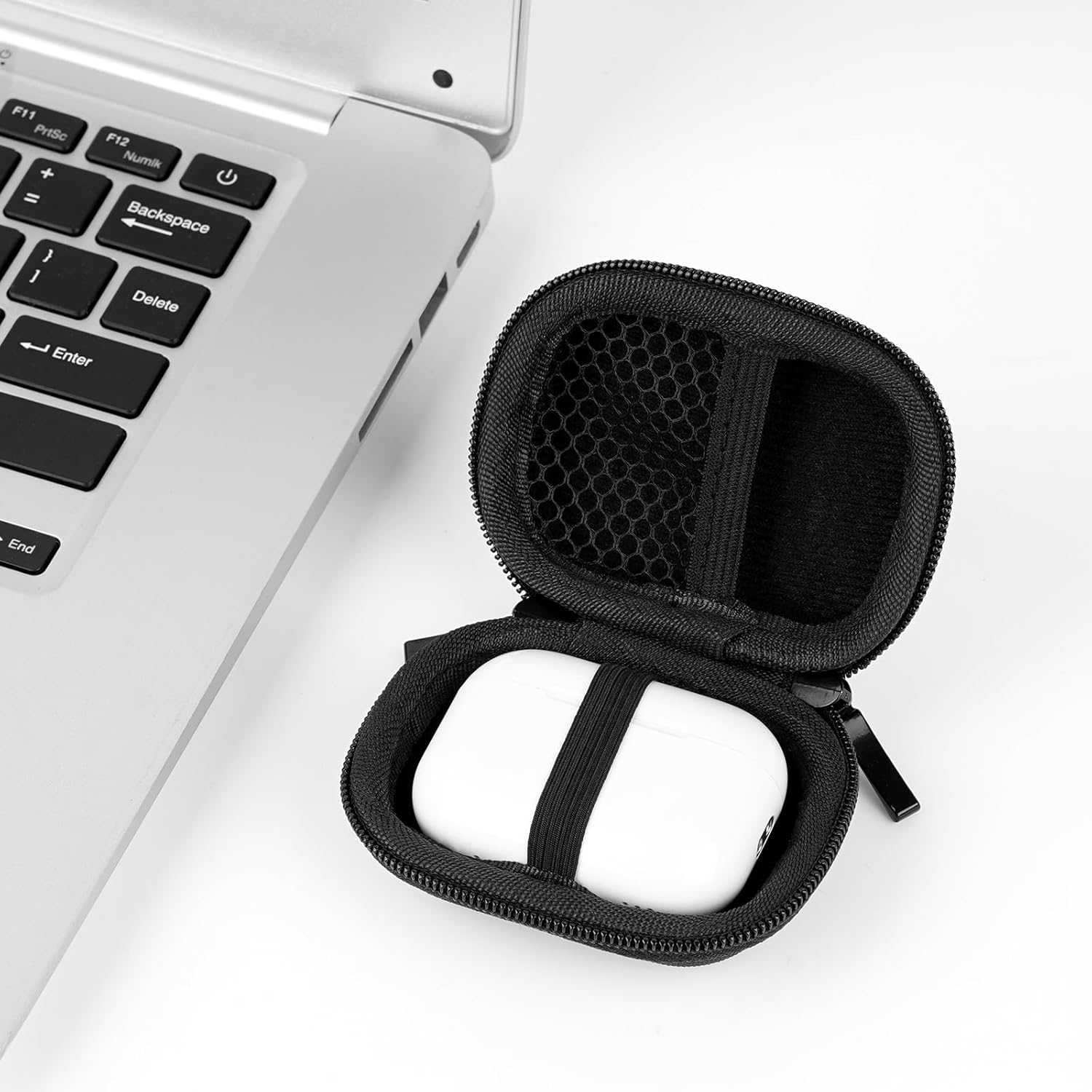 Geekria Shield Earbuds Case Compatible with Apple AirPods 4/3/2/Pro 3 True Wireless Earbud, Replacement Hard Shell Travel Carrying Bag with Carabiner Clip, Portable, Waterproof (Black) - Image 3