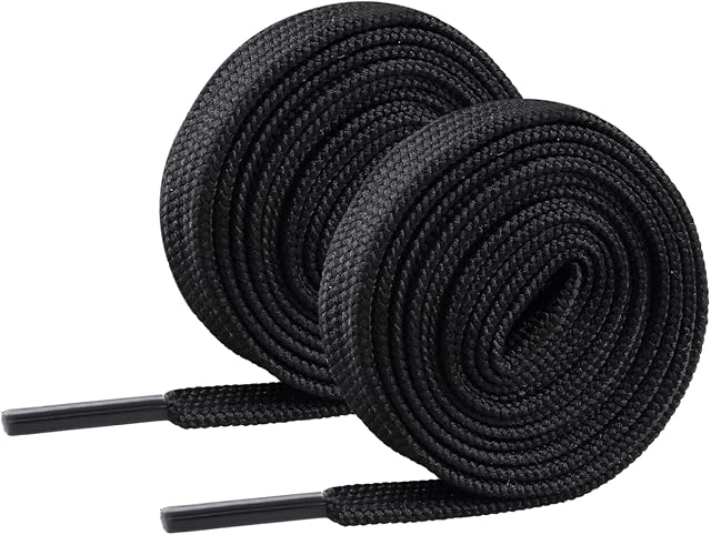 Flat Trainer Shoelaces, 8mm Wide Sneakers Laces Durable Sports Shoes Lace Replacement Boot Laces for Men Women Adults Kids Walking Running