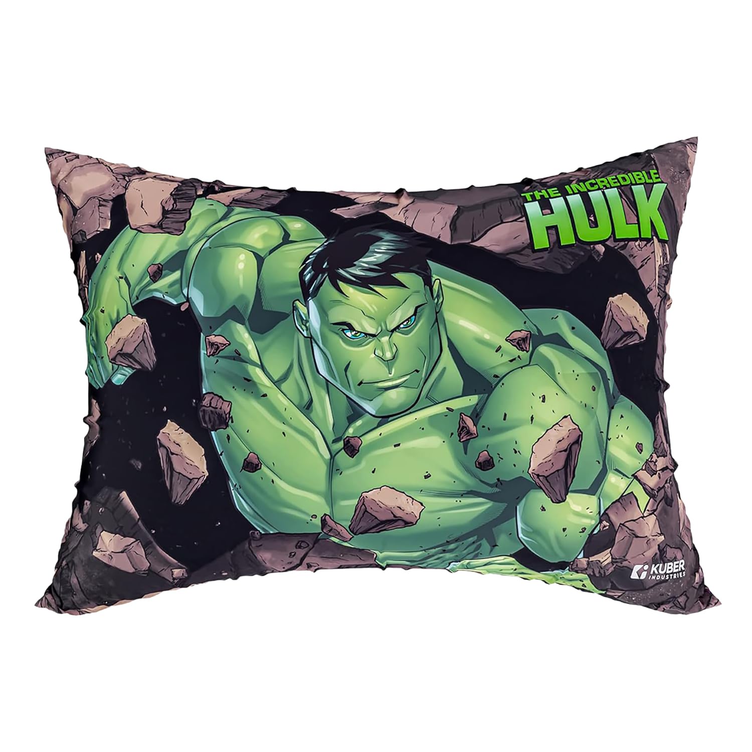 Kuber Industries Marvel Hulk Print Kid's Pillow | Soft Cushion Pillow Filler | Sleeping Pillow Filler for Kids | Polyester Kids Pillow for Sleeping & Travel | 12 x 18 Inch | Green-picture-27
