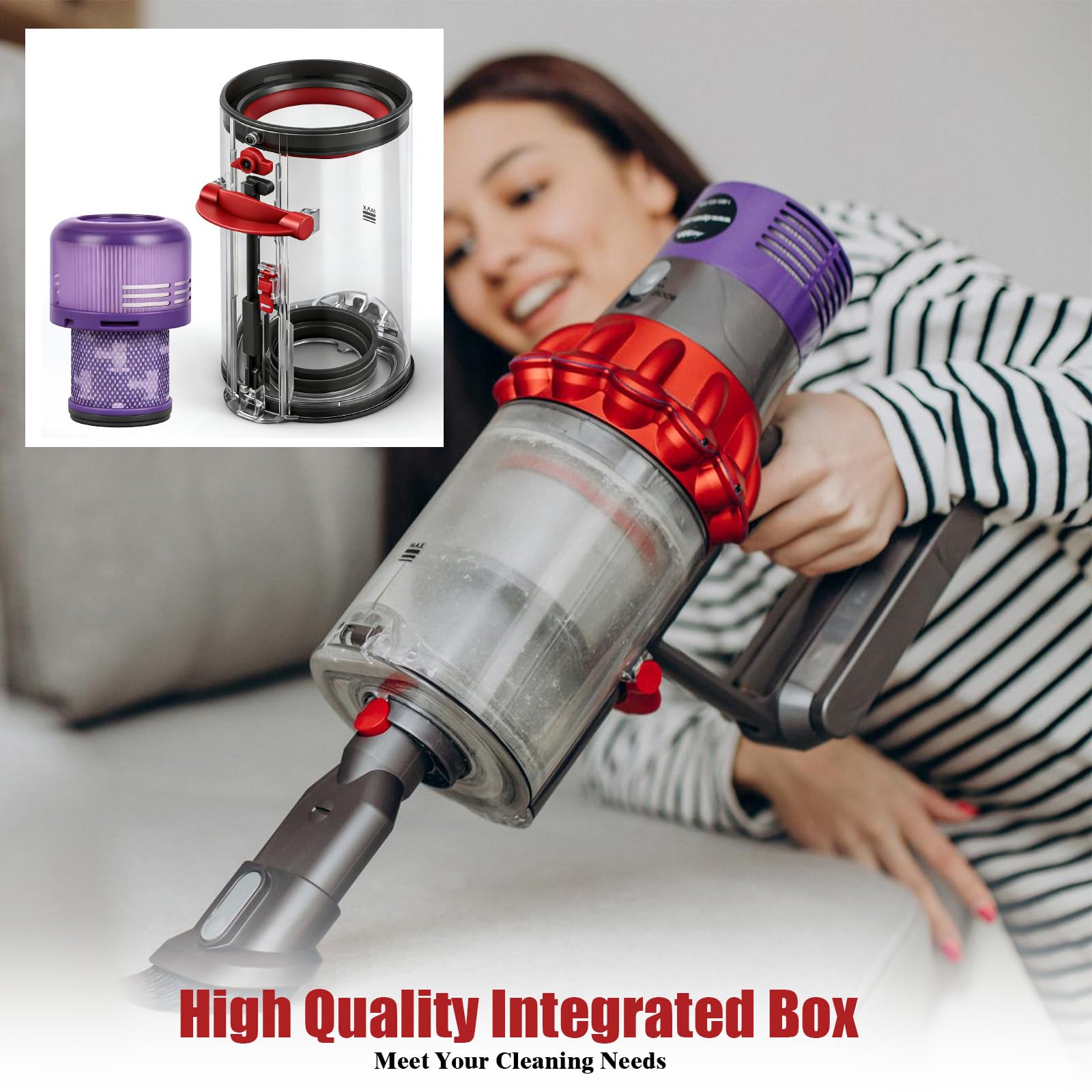 Contenitore Serbatoio Compatibile con Dyson V11 V15 SV14 SV15 SV17 SV22 SV28 Polvere Raccogli Filtri Filtro Rifiuti Accessori, Contenitore Polvere di Ricambio, Contenitore Aspirapolvere