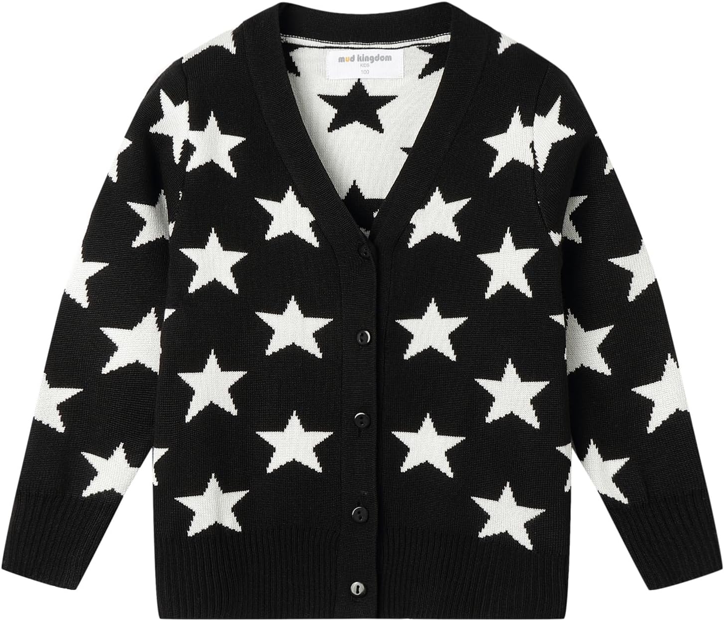 Mud Kingdom Little Boy Knitted Cardigan Solid V-Neck and Button Down Sweater Long Sleeve Fall Knit Outerwear