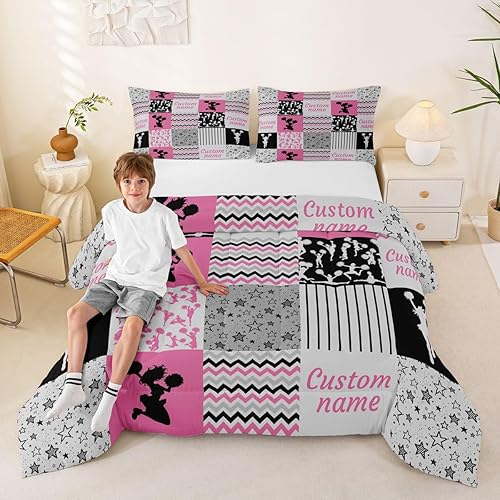 Miniatura 65 de Erosebridal Juego de ropa de cama personalizado con diseño de carrera de barril, colcha occidental a cuadros, juego de edredón con estrellas