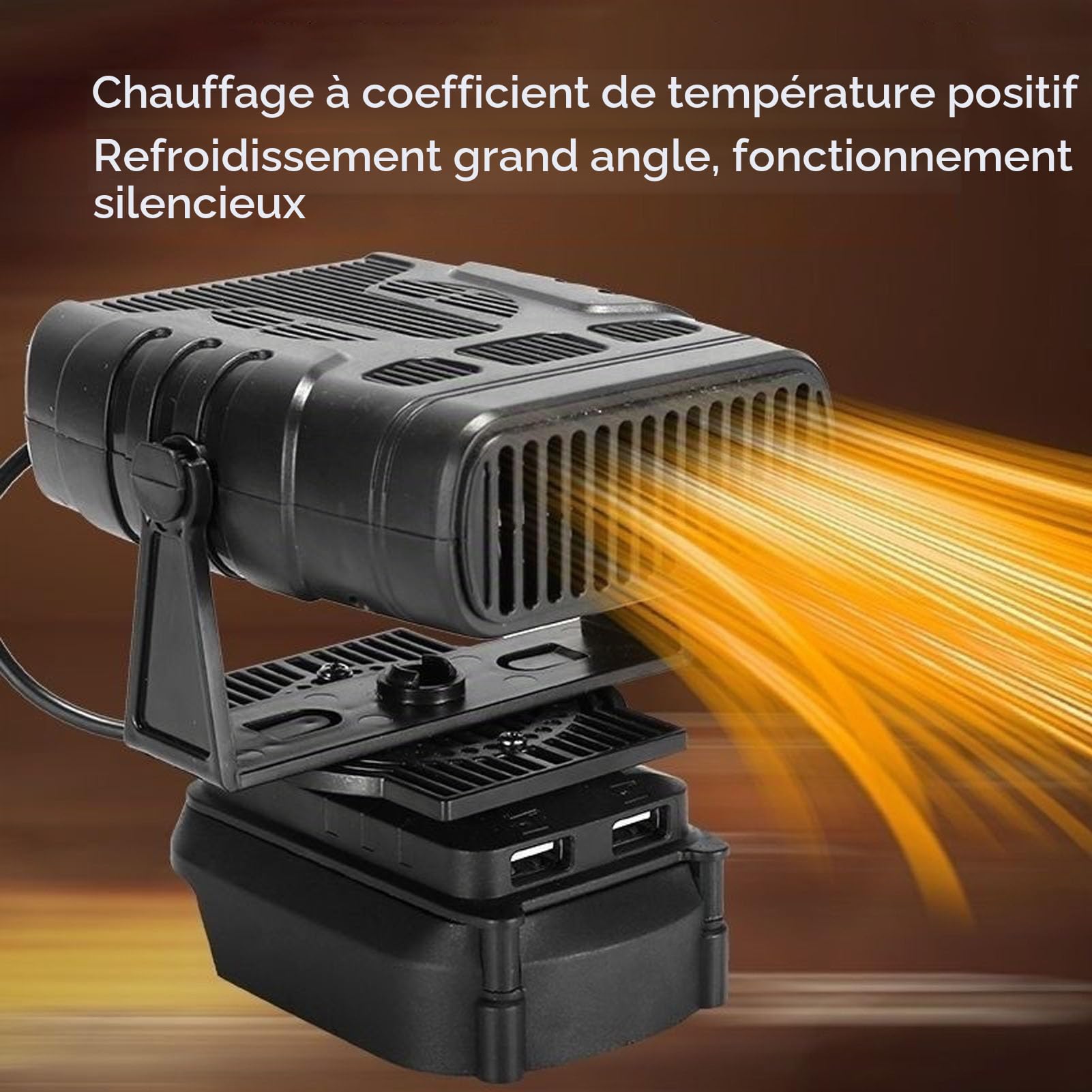 Luocute Réfonce D'espace Portable, ajusté pour la Batterie Dayi A3 Batterie à 360 Degrés Small Chauffeur de Chauffage avec Deux Paramètres de Température USB 2 60 Cm, Dirige la Chaleur