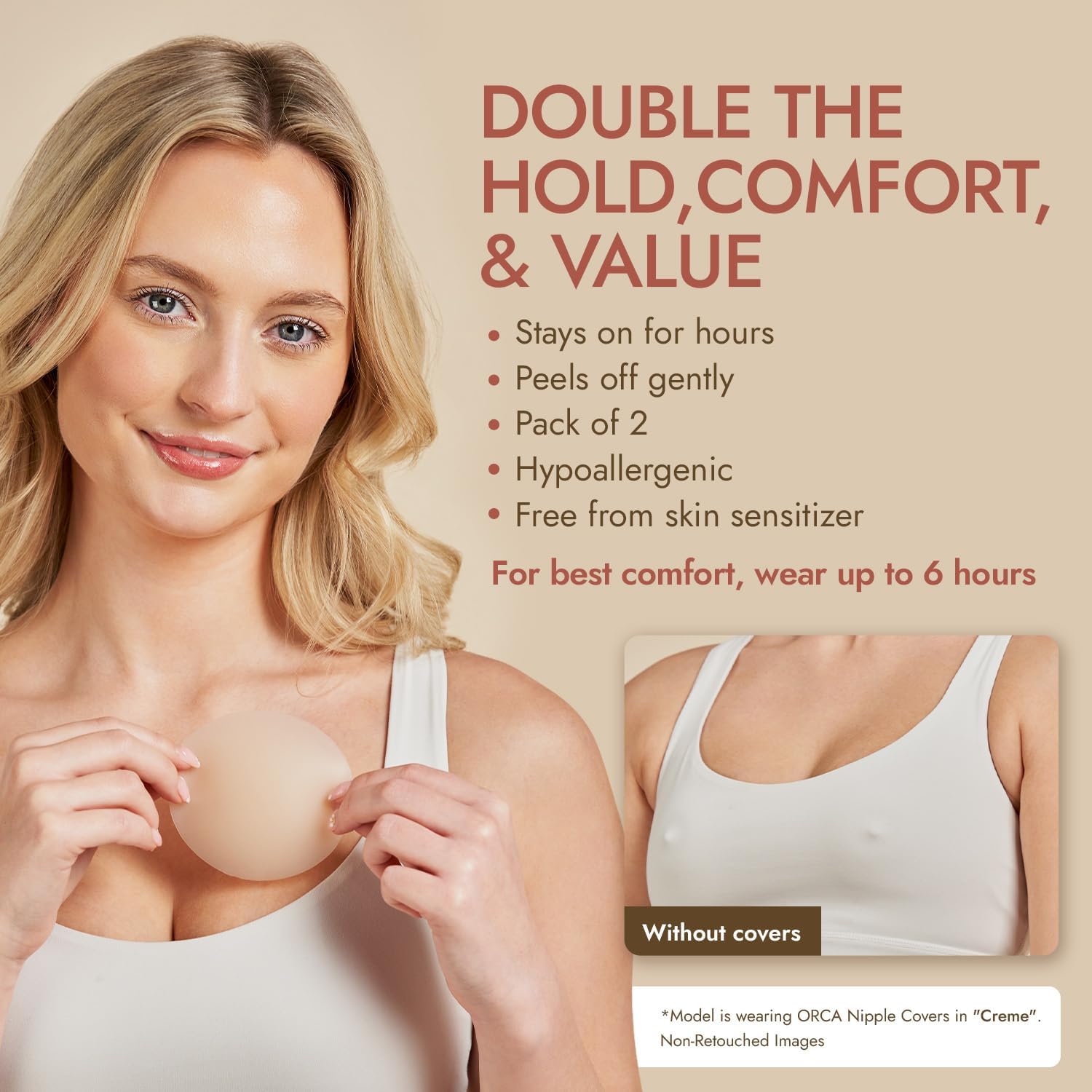 Nipple Cover - Available in 6 Skin Tones, Adhesive Silicone Reusable Pasties, Covers Stickers