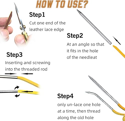 Miniatura 9 de Cordón de guante de béisbol, 2 piezas de encaje de piel de vaca auténtica de 79 pulgadas, kit de reparación rápida perfecta para guantes de béisbol