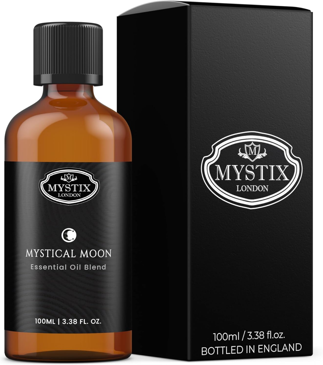 Mystix London | Mystical Moon | Spiritual Pure & Natural Essential Oil Blend 100ml - for Diffusers, Aromatherapy & Massage Blends | Perfect as a Gift | Vegan, GMO Free