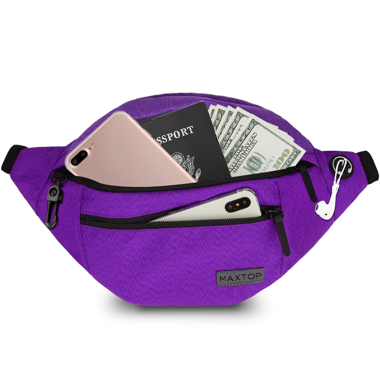 MAXTOP Large Purple Fanny Pack Sling Bag,Gifts for Enjoy Sports Hiking