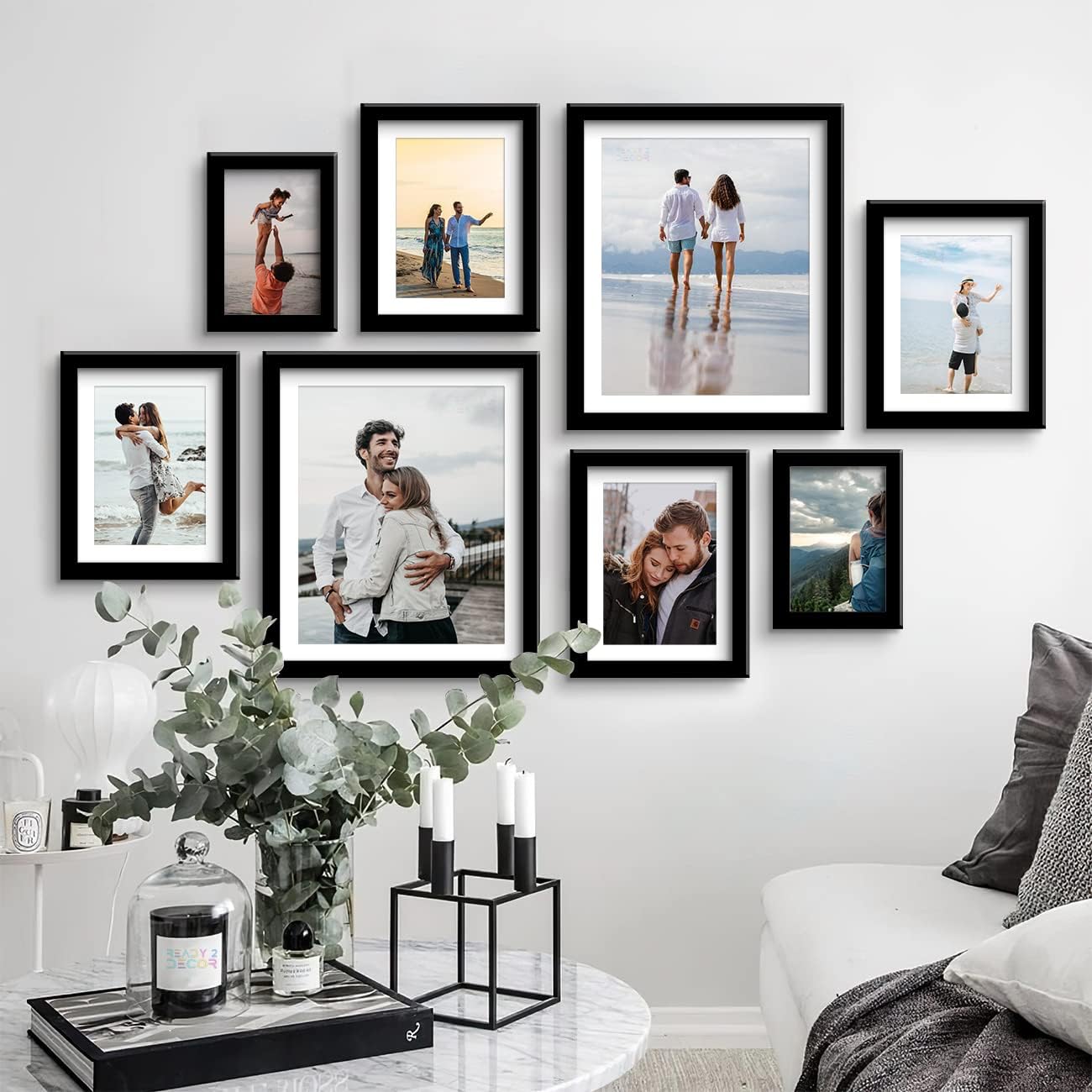 Stuthi Arts Photo Frame Set of 8 Picture Frames for Wall Hanging Black (10x12-2 pcs,6x8-4 pcs, 4x6-2 pcs) | Photo Collage Photo Frame Wood Wall Mount Gift For Best Friend Boy & Girl | Customized Wall Hanging Photo Frame, | Picture Frame For Gift | Wooden Photo Frame (Black)-picture-17