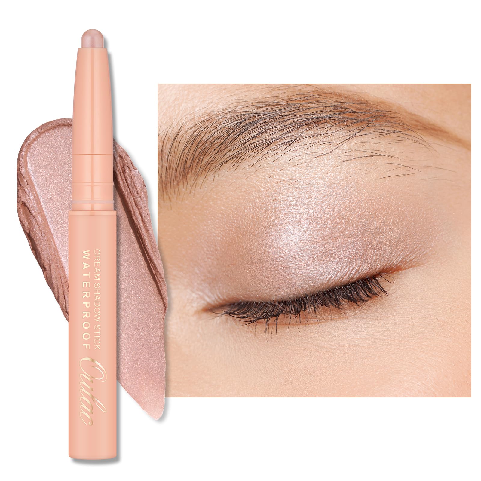 Oulac Twist-Up Nude Eyeshadow Stick - Creamy Waterproof Crayon, Long Lasting Vegan & Cruelty-Free Eye Makeup, 1.25g, WA01 Nubile