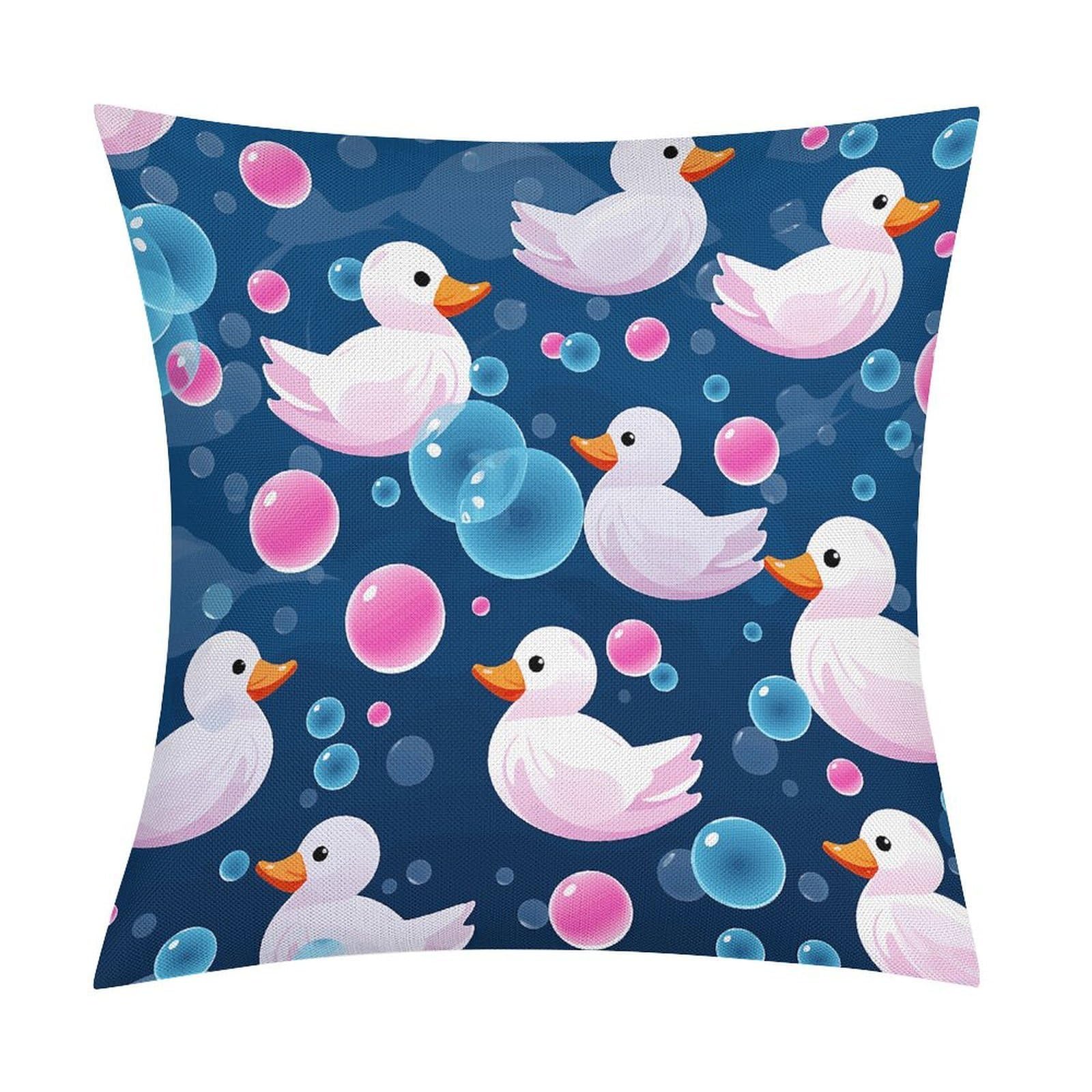 Adfgyerh Style Several Cartoon Ducks Pillow Covers Soft And Comfortable Invisible Zipper ，Home Decor 18X18 Inch Edging Technology，Throw Pillow Covers For Couch Sofa Bedroom Living Room.
