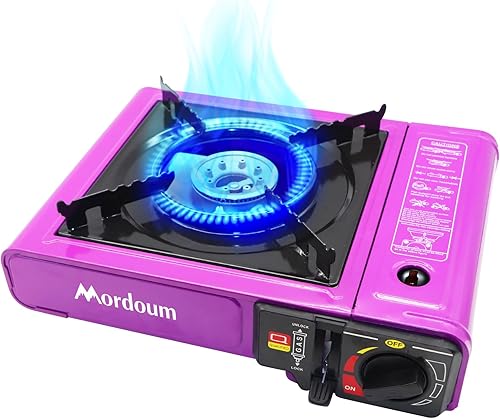 Estufa de camping portátil portátil de butano para campamento, equipo de cocina de un solo quemador, parrilla de cocina al aire libre para