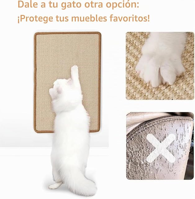 Foto 7 de 8 de ZYEKIU Alfombrilla Rascador para Gatos 2 Piezas Sisal Natural para Gatos