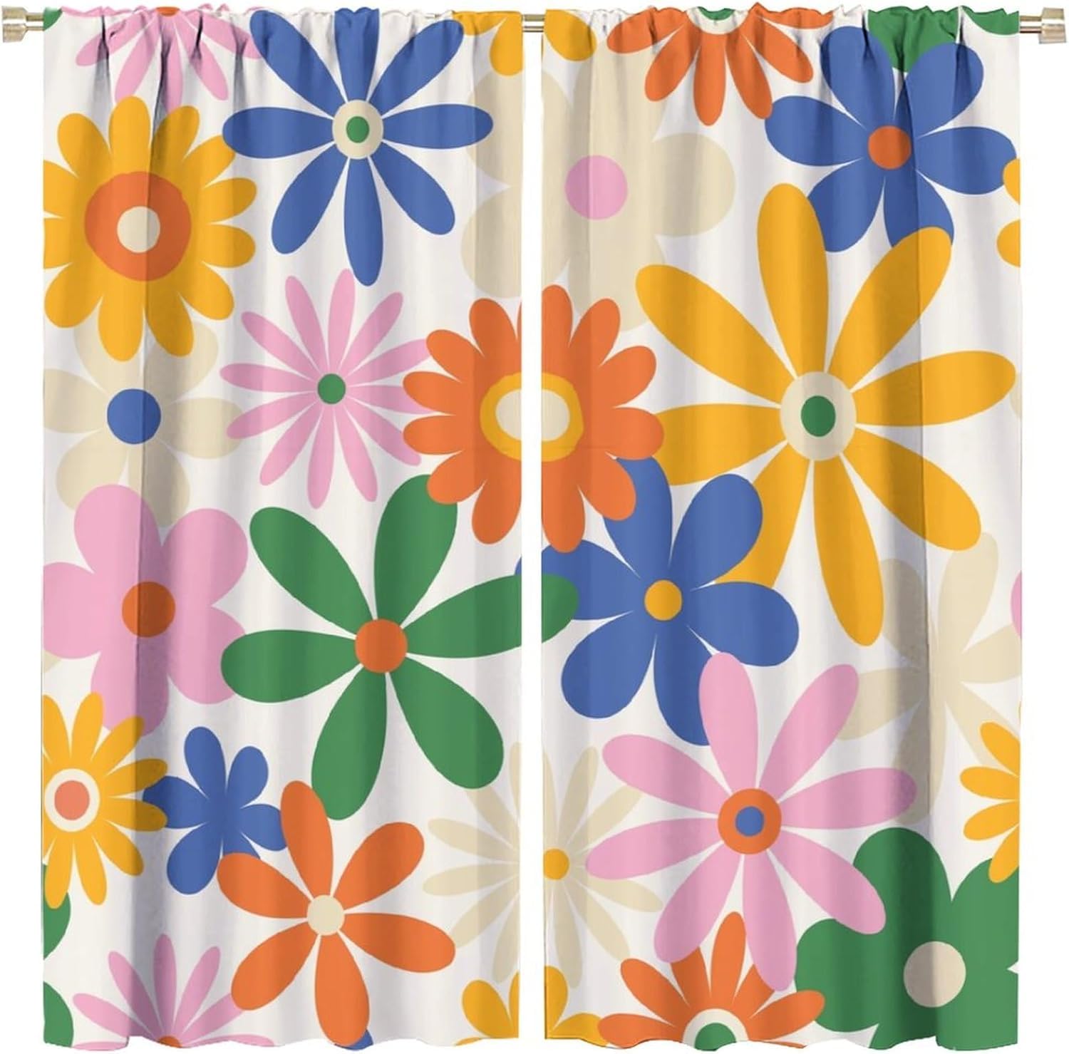 Rideaux occultants pour chambre enfant et salon protection UV motif fleurs 3D