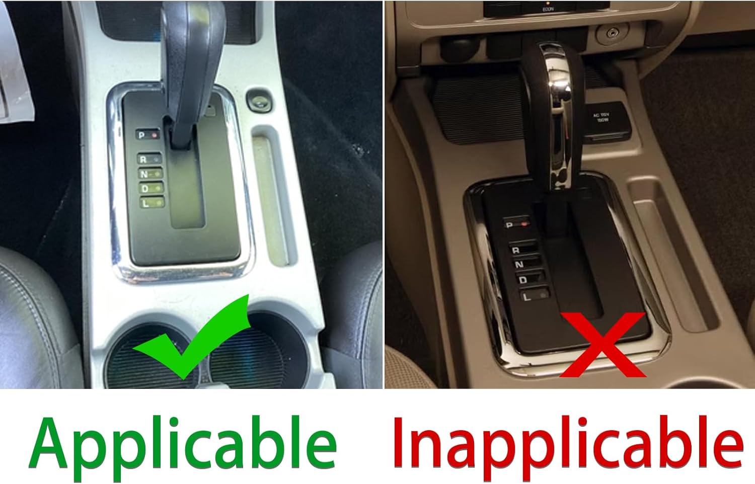 Real 3K Black Car Center Console Automatic Gear Shift Control Panel Sticker Set Auto Interior Accessories Compatible with Ford Escape XLS XLT Hybrid 2008-2012/Mercury Mariner Hybrid 2008-2011