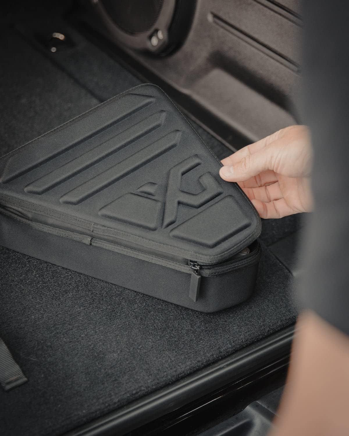 XG Cargo Mini Case Right | Compression Molded Triangle Shaped Shell with Configurable Dividers | Fits Inside Gama Bag | Protective Storage for Fragile Items | Right Side