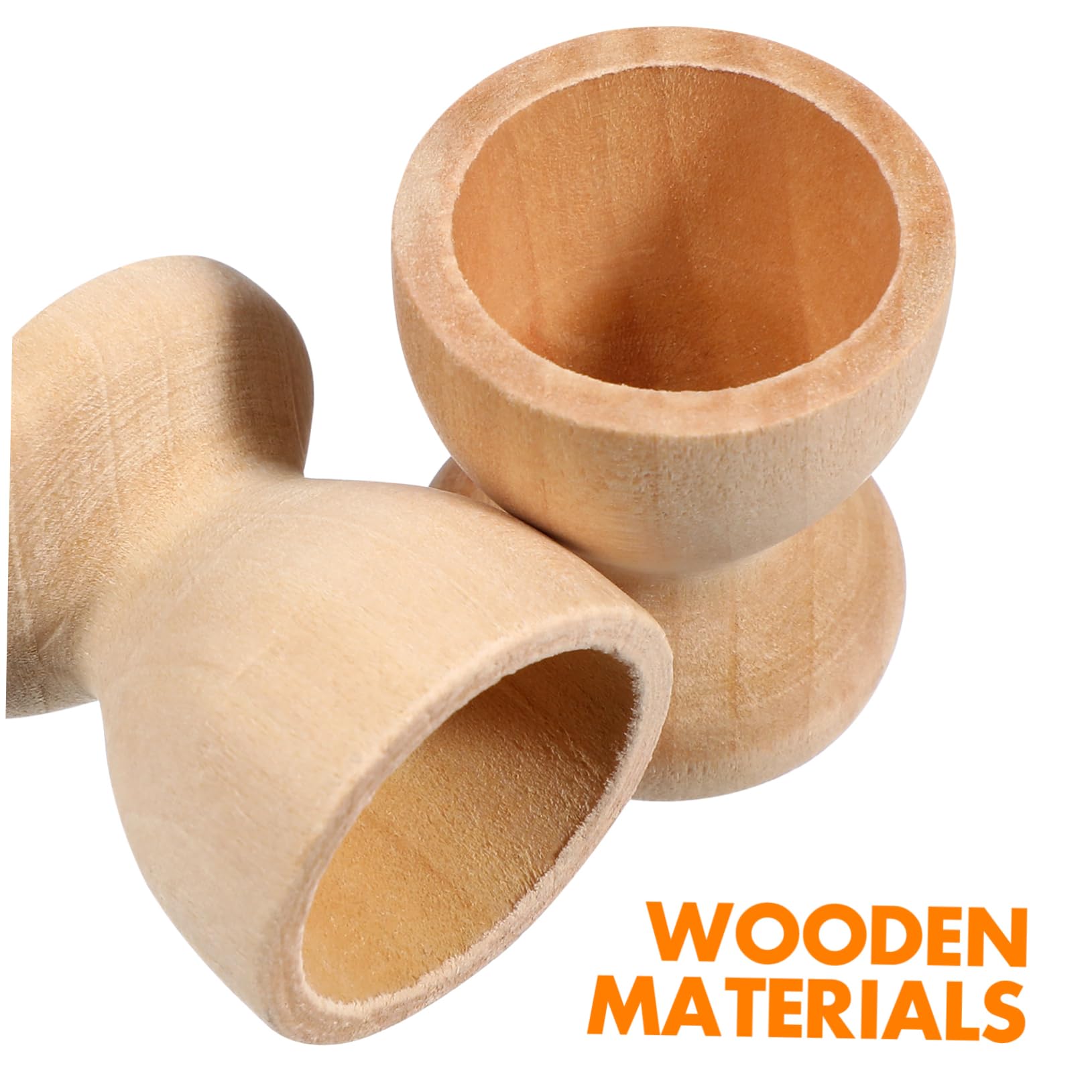 KICHOUSE 15Pcs Wooden Egg Holder Egg Tray Wine Glass Shaped Egg Stands for Tabletop Egg Container Wood Storage Holders for Creative Crafts and Decorations