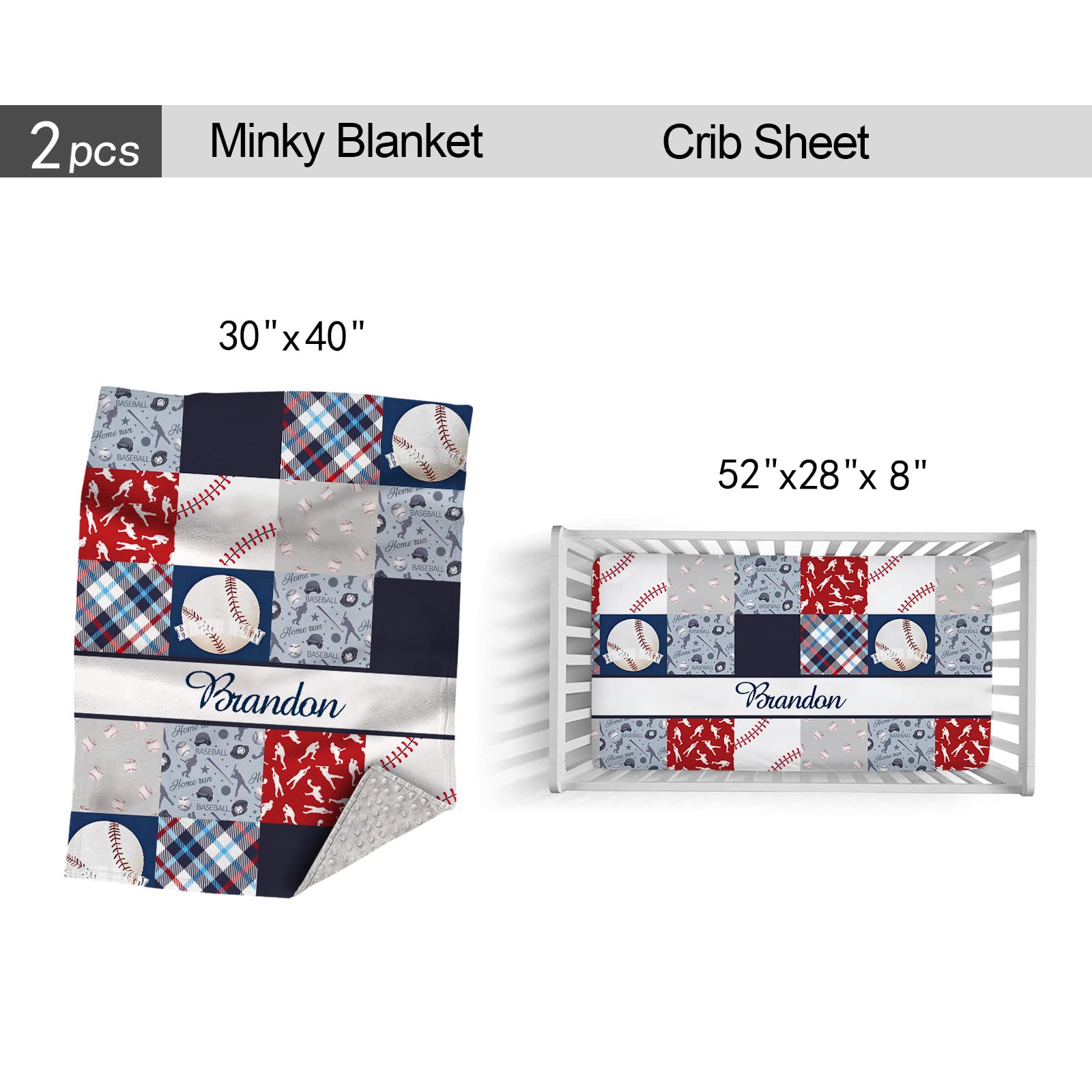 Baby Crib Custom Name Bedding Set, Personalized Nursery Bed Set