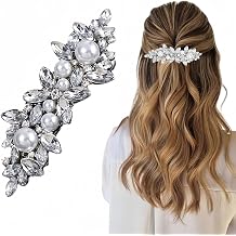 Silver Bridal Hair Accessories for Women,Diamante Hair Clips for Women,Diamond Hair Clip,Wedding H/air Clip,Sparkling Crystal & Chic Flower H/air Pins for Wedding,Bride,Long Ha/ir,Ha/ir Decoration2#