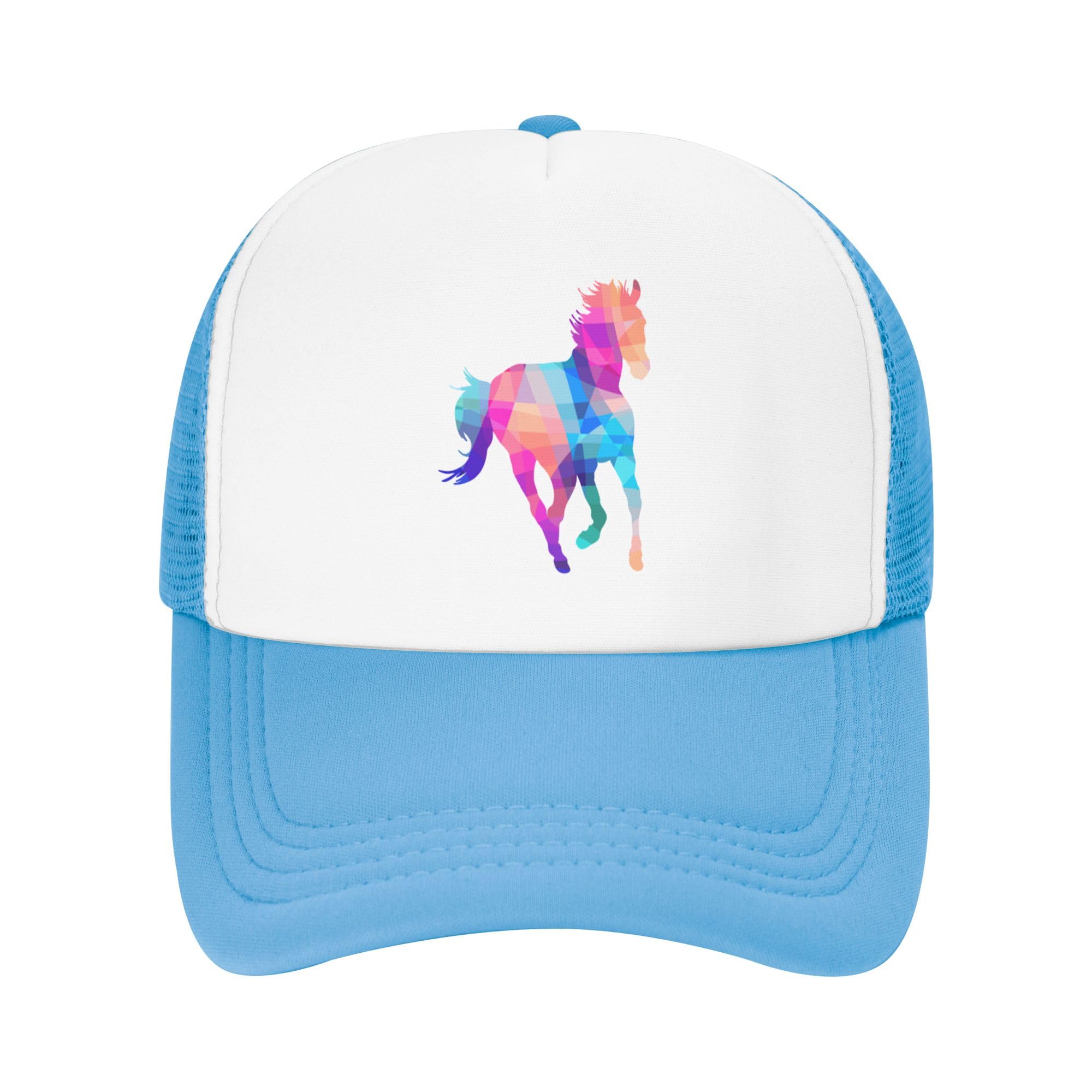 Colorful Horse Lightweight Mesh Baseball Hat Fishing Sun Cap Outdoor Casual Cap