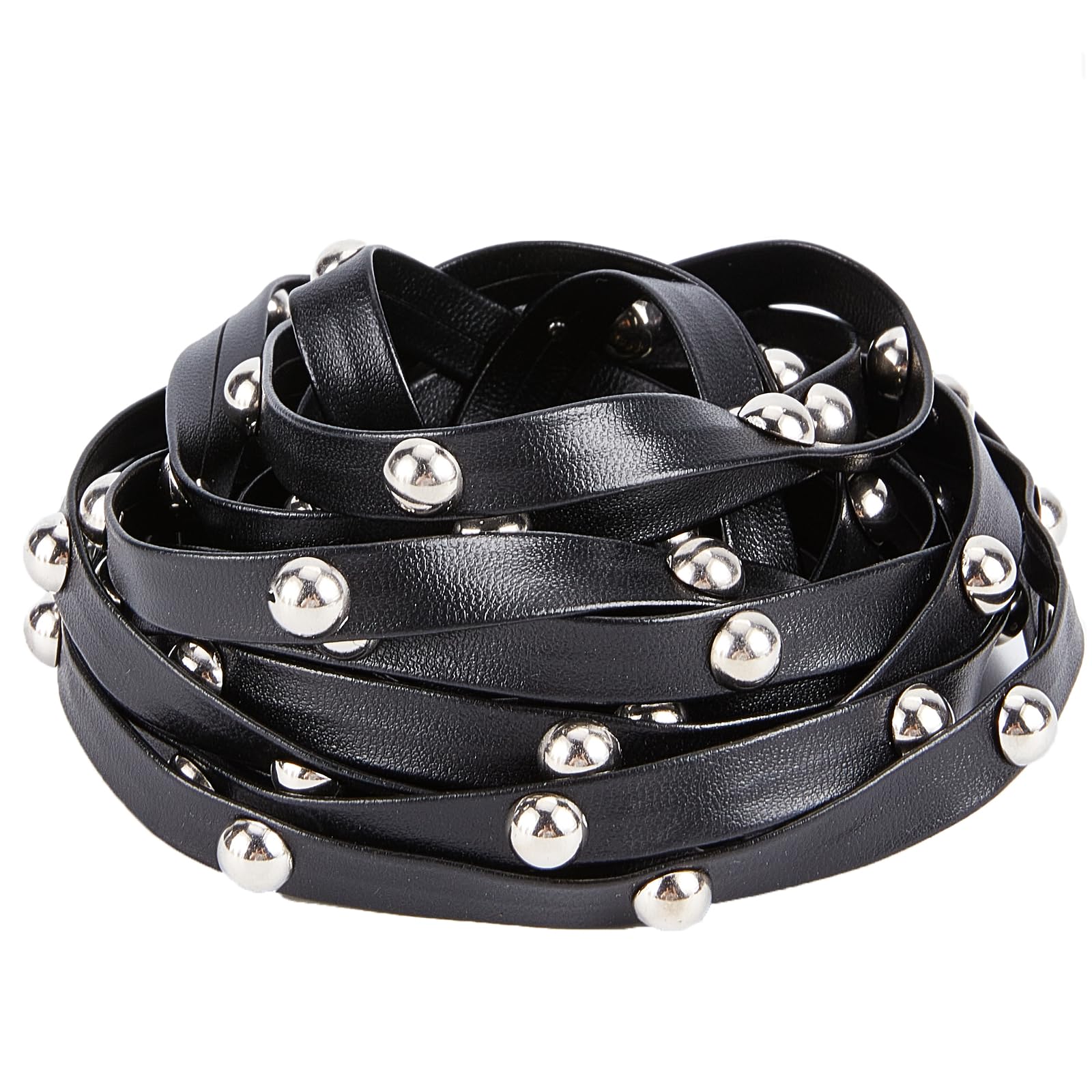 GORGECRAFT 5M Studded Leather Cord Rope 9mm Wide Suede Necklace Cord Velvet Beading String Flat Imitation Leather String with Rivet for Jewelry Making Tassel Dress Purse Home Decor