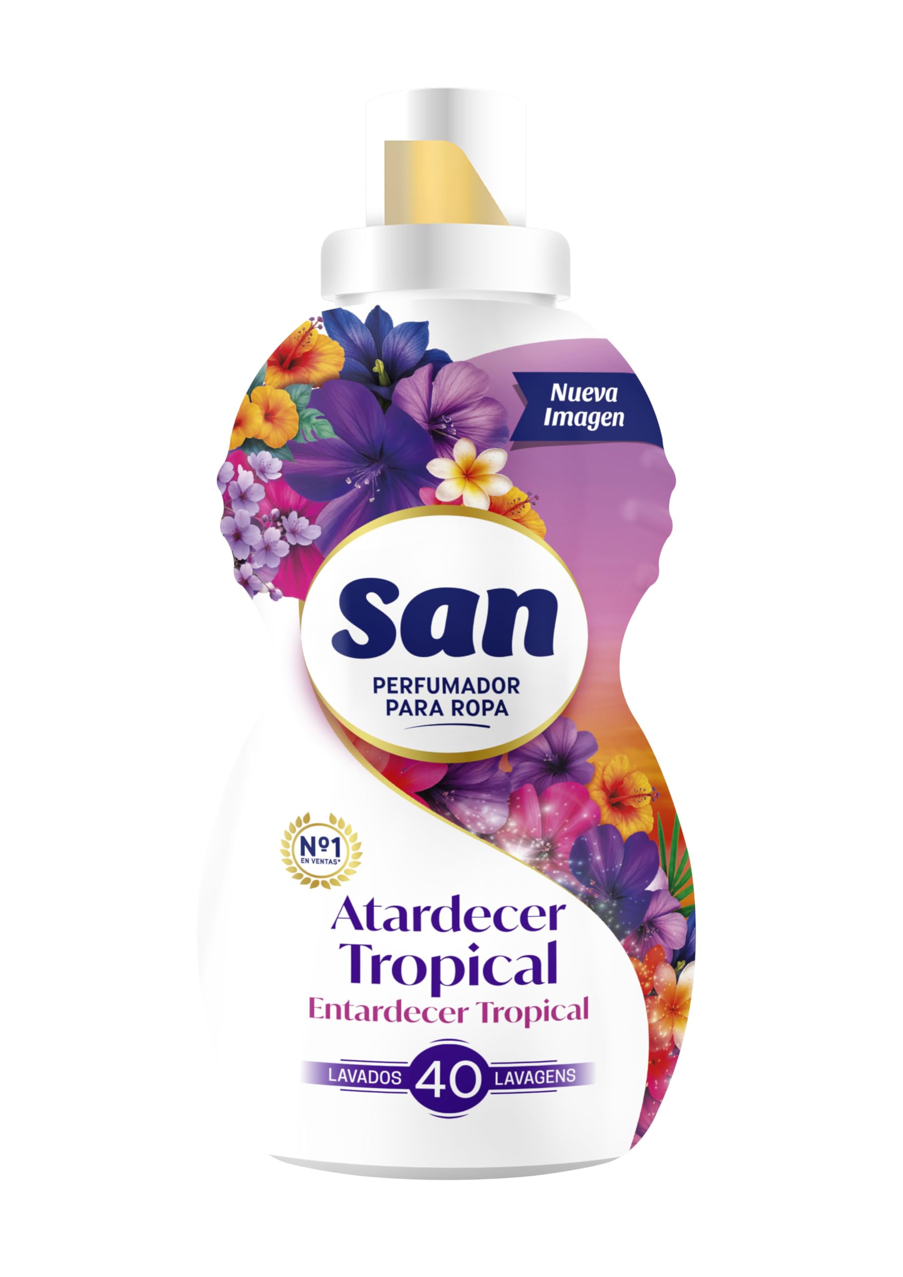 SAN Tropical Sunset | Concentrated Liquid Laundry Washing Machine Perfumer | Lasting Fragrance | 40 Washes A.I.S.E. Charter for Sustainable Cleaning A.I.S.E. Charter for Sustainable Cleaning